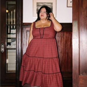 NWT Christy Dawn Adele Dress in Crimson Trellis